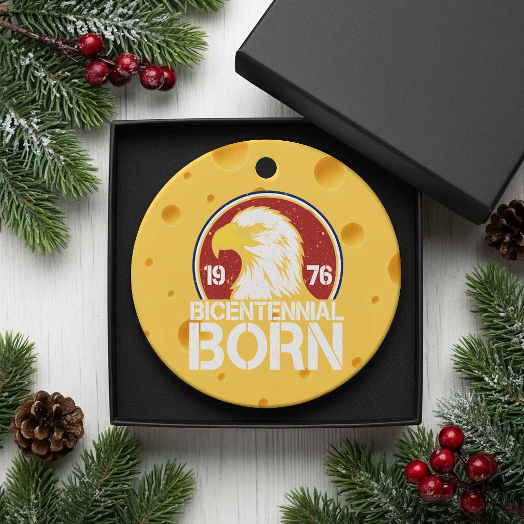 Patriotic Bicentennial Born 1976 Ceramic Ornament American Bald Eagle 50th Birthday TS02 1pc Yellow Cheese Print Your Wear