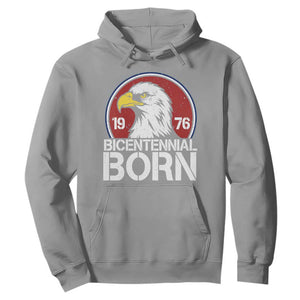 Patriotic Bicentennial Born 1976 Hoodie American Bald Eagle 50th Birthday TS02 Sport Gray Print Your Wear