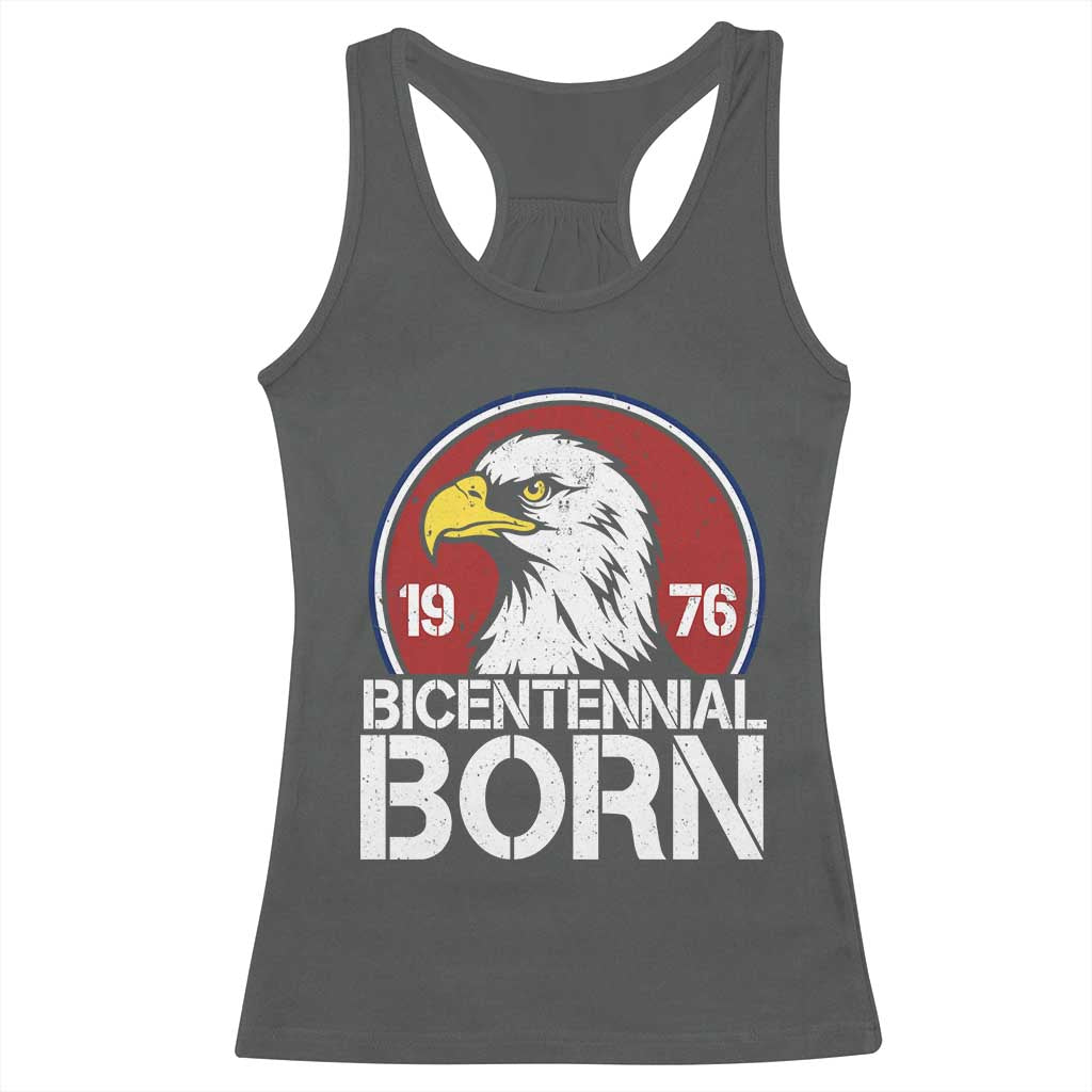 Patriotic Bicentennial Born 1976 Racerback Tank Top American Bald Eagle 50th Birthday