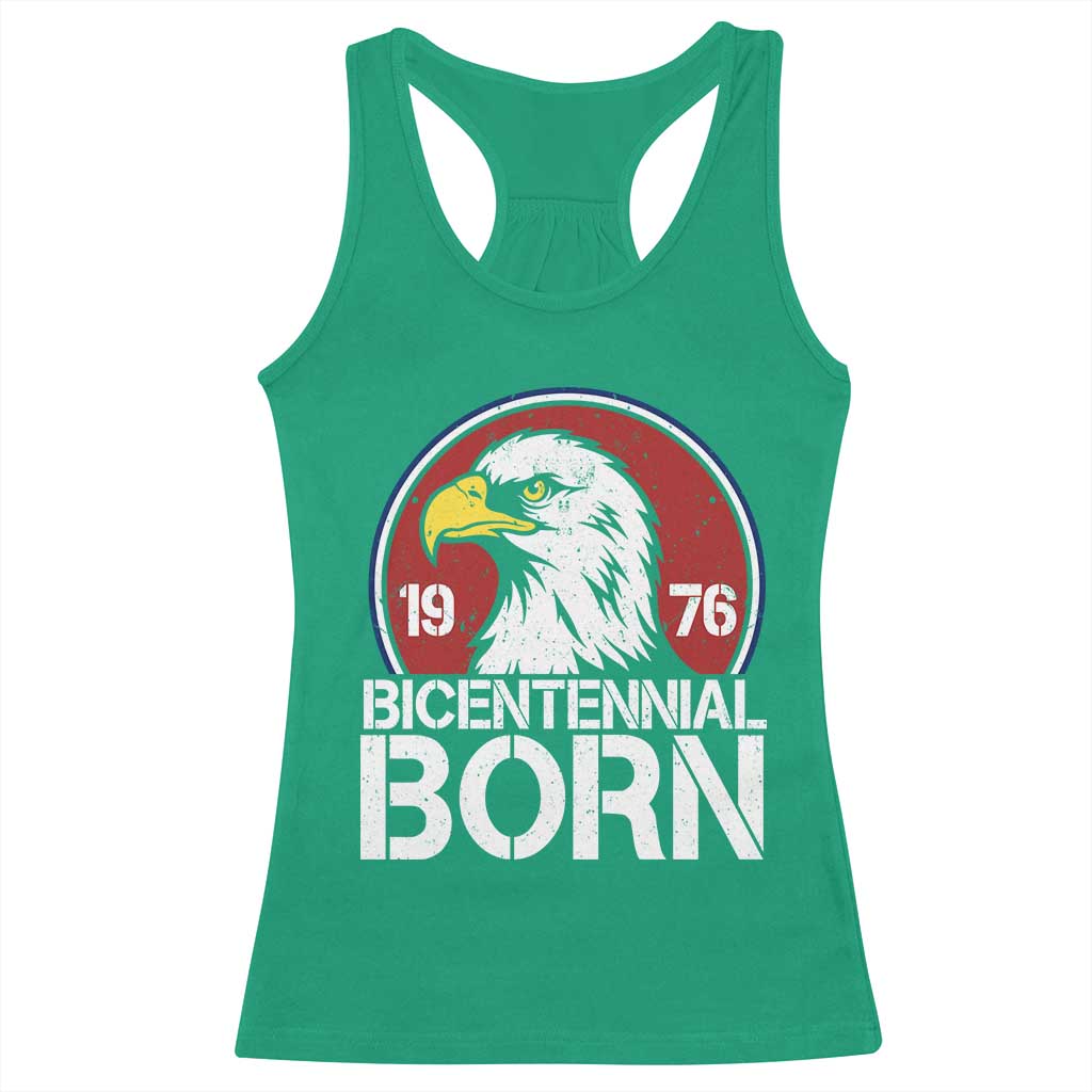 Patriotic Bicentennial Born 1976 Racerback Tank Top American Bald Eagle 50th Birthday
