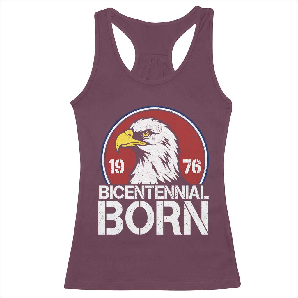 Patriotic Bicentennial Born 1976 Racerback Tank Top American Bald Eagle 50th Birthday