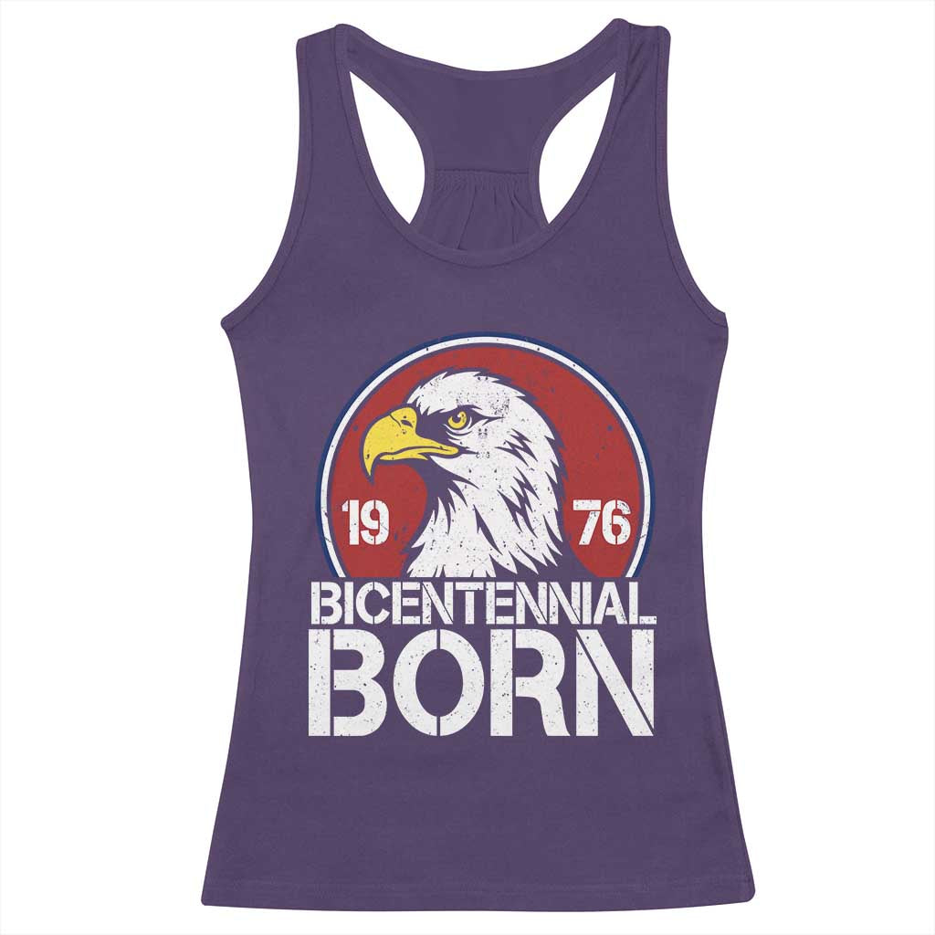 Patriotic Bicentennial Born 1976 Racerback Tank Top American Bald Eagle 50th Birthday