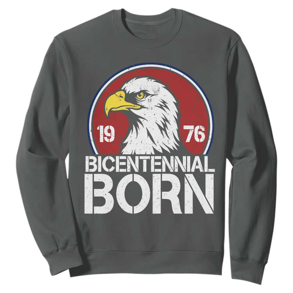 Patriotic Bicentennial Born 1976 Sweatshirt American Bald Eagle 50th Birthday TS02 Dark Heather Print Your Wear