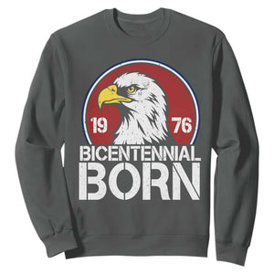 Patriotic Bicentennial Born 1976 Sweatshirt American Bald Eagle 50th Birthday TS02 Dark Heather Print Your Wear