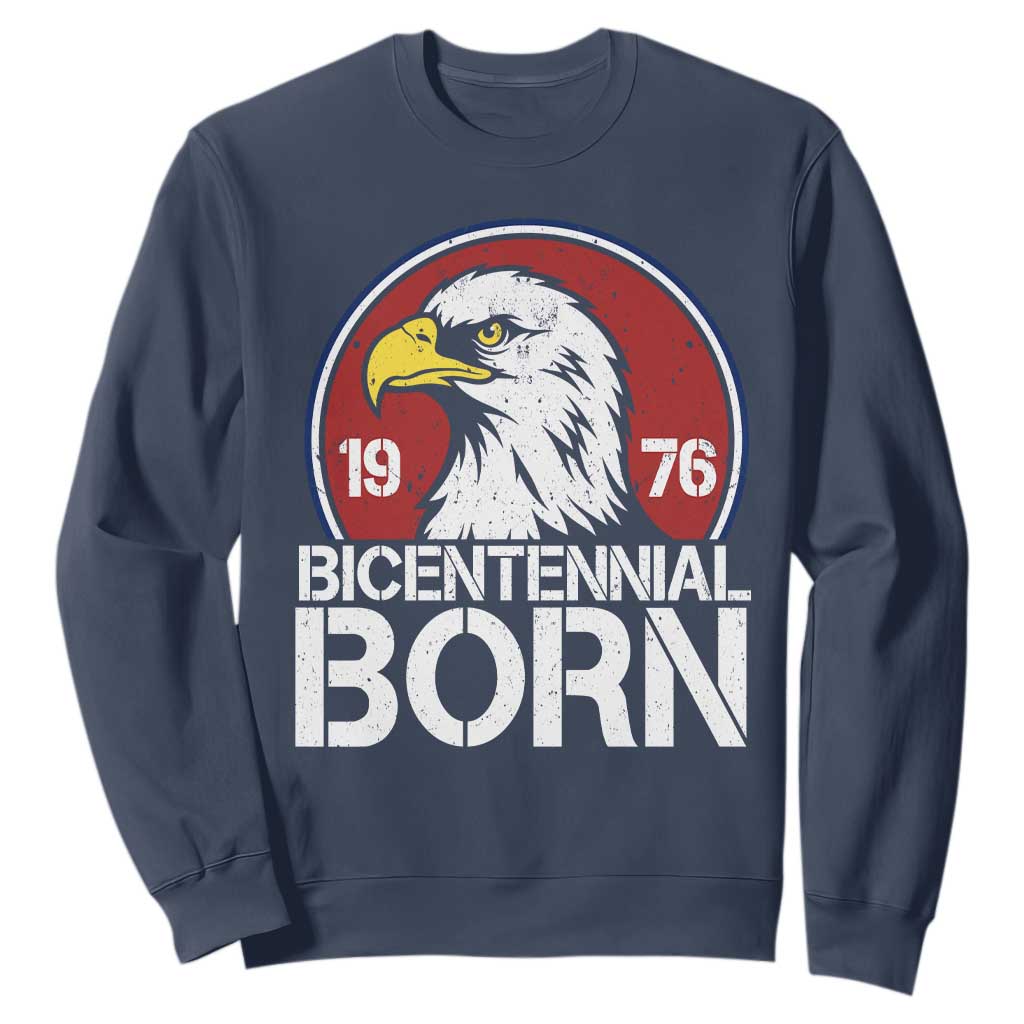 Patriotic Bicentennial Born 1976 Sweatshirt American Bald Eagle 50th Birthday TS02 Navy Print Your Wear