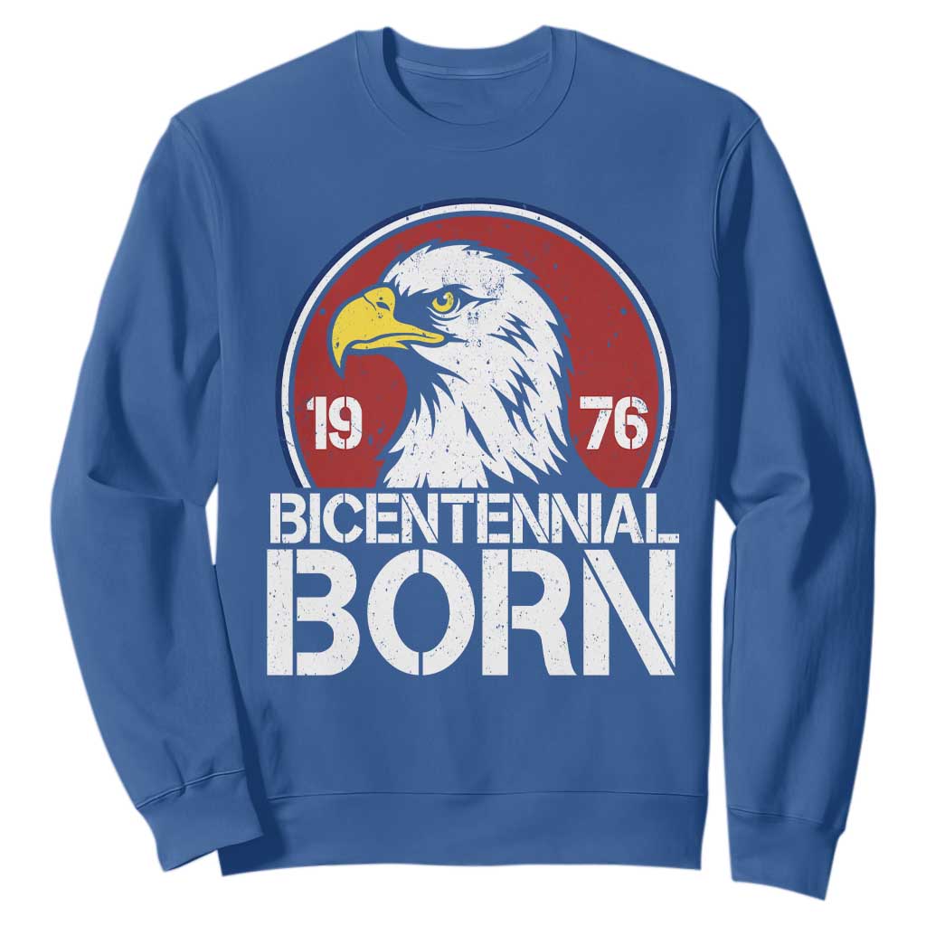 Patriotic Bicentennial Born 1976 Sweatshirt American Bald Eagle 50th Birthday TS02 Royal Blue Print Your Wear