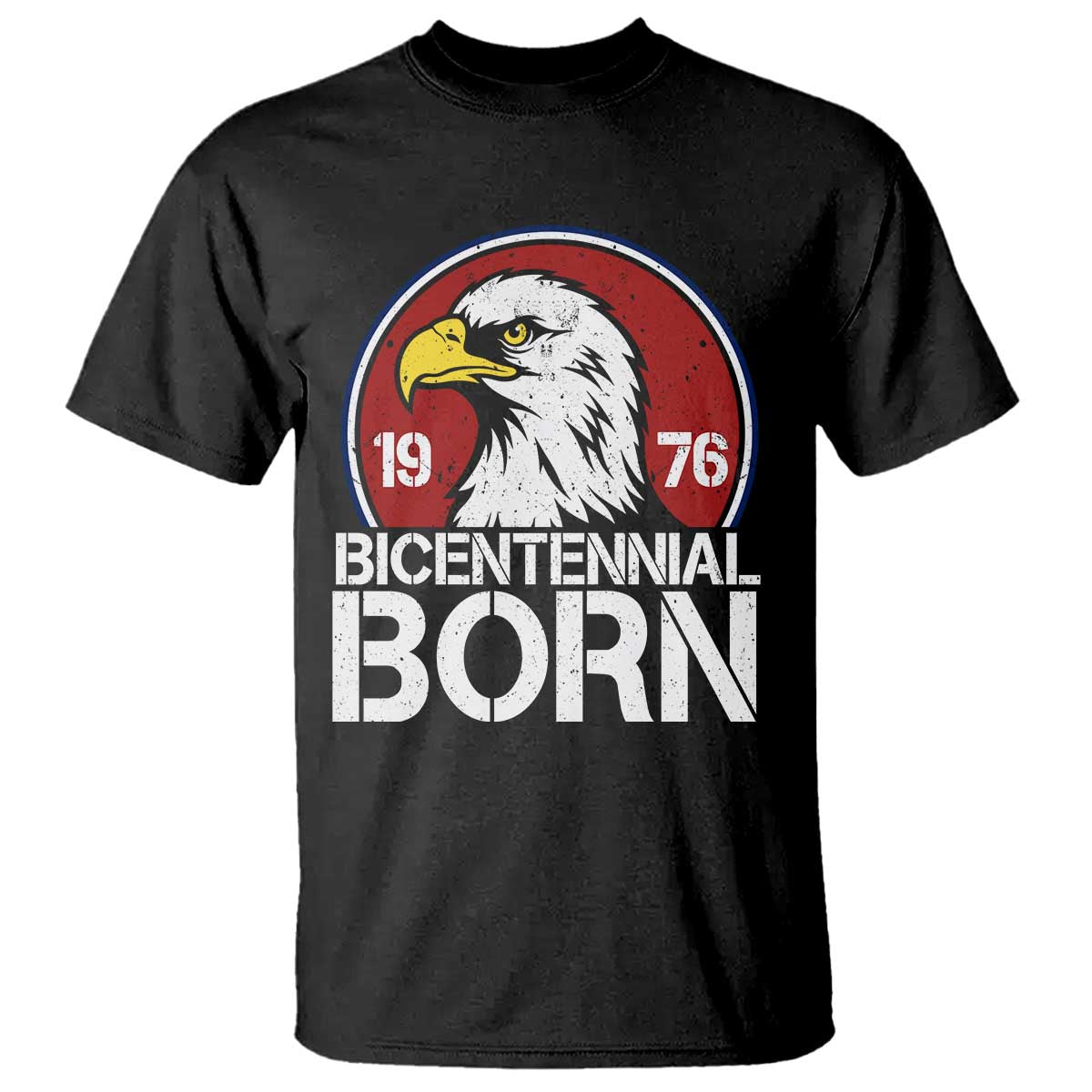 Patriotic Bicentennial Born 1976 T Shirt American Bald Eagle 50th Birthday