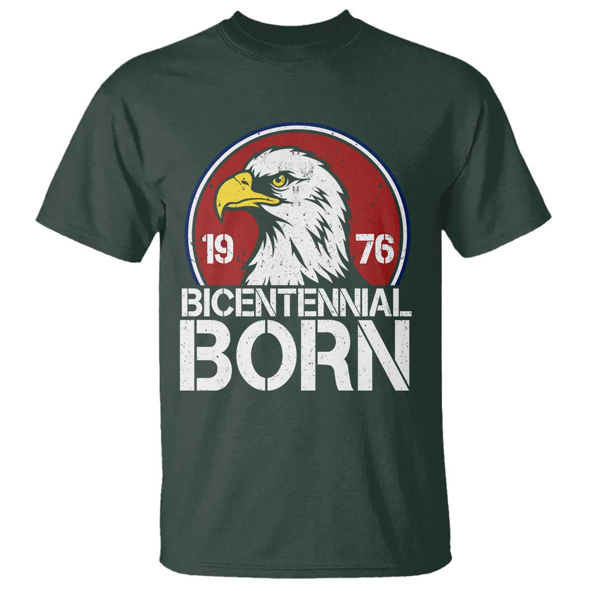 Patriotic Bicentennial Born 1976 T Shirt American Bald Eagle 50th Birthday