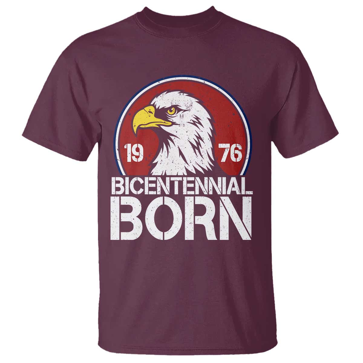 Patriotic Bicentennial Born 1976 T Shirt American Bald Eagle 50th Birthday