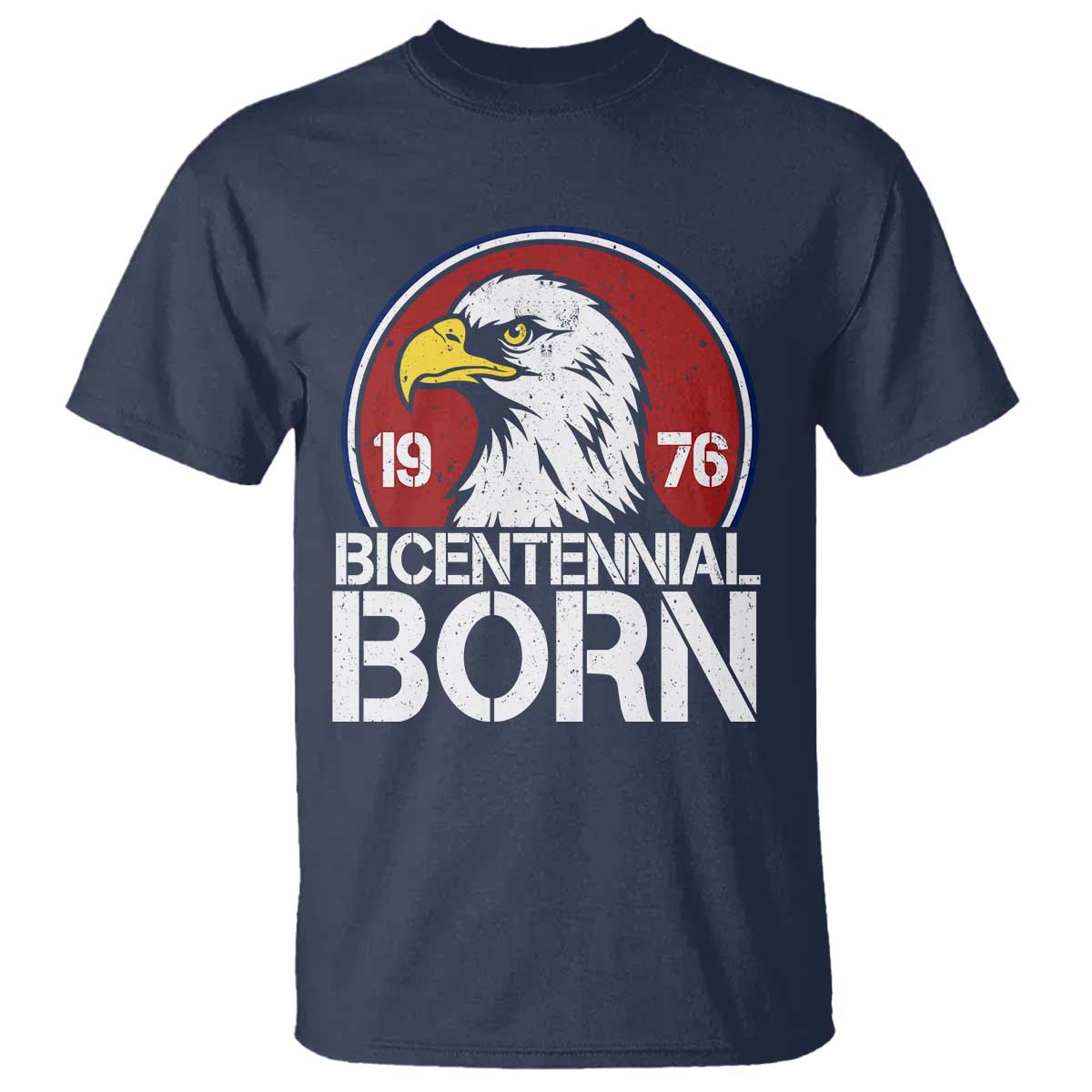 Patriotic Bicentennial Born 1976 T Shirt American Bald Eagle 50th Birthday