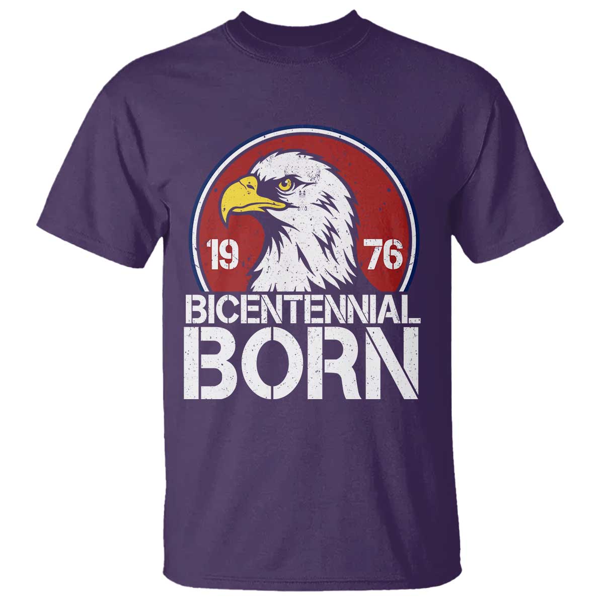 Patriotic Bicentennial Born 1976 T Shirt American Bald Eagle 50th Birthday