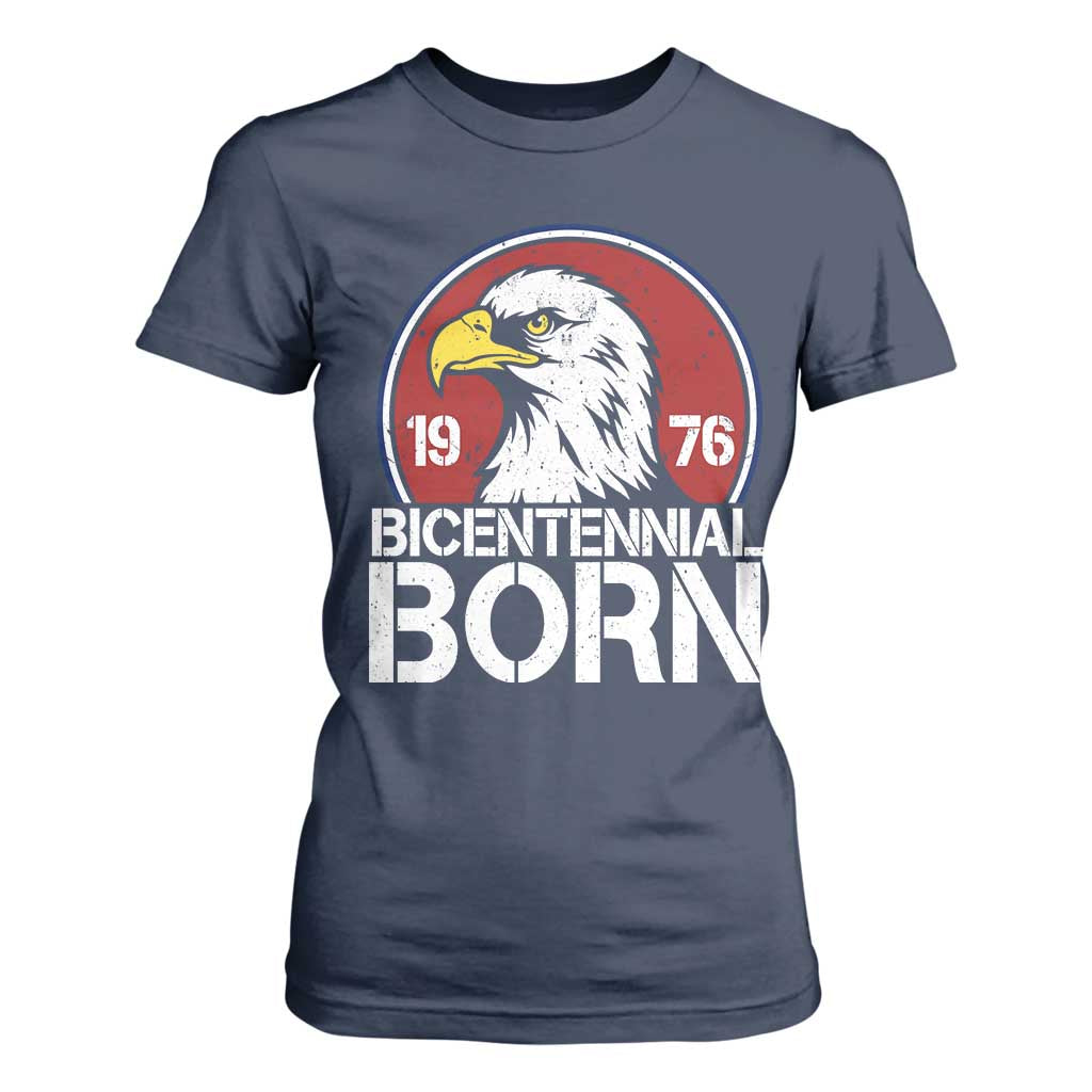 Patriotic Bicentennial Born 1976 T Shirt For Women American Bald Eagle 50th Birthday TS02 Navy Print Your Wear