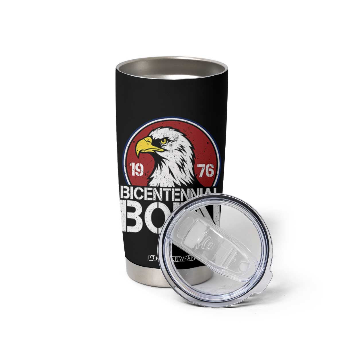 Patriotic Bicentennial Born 1976 Tumbler Cup American Bald Eagle 50th Birthday