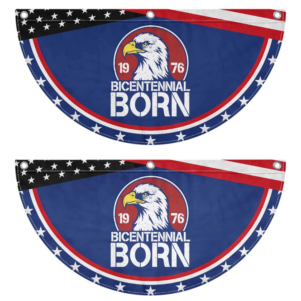 Bicentennial Born 1976 Patriotic Fan Flag American Bald Eagle 50th Birthday
