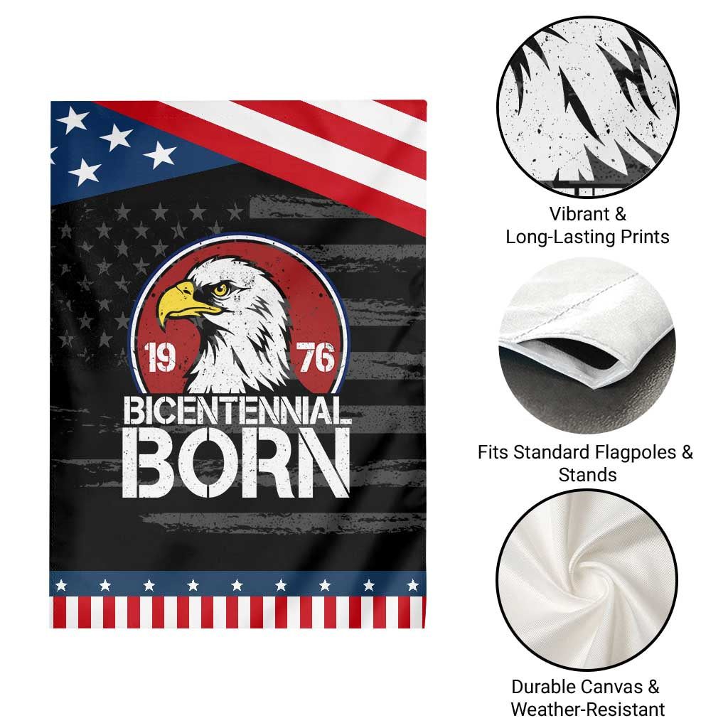 Bicentennial Born 1976 Patriotic Garden Flag American Bald Eagle 50th Birthday