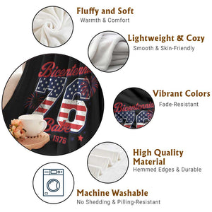 Retro Bicentennial Babe Est 1976 Throw Blanket 4th of July 50th Birthday Gift