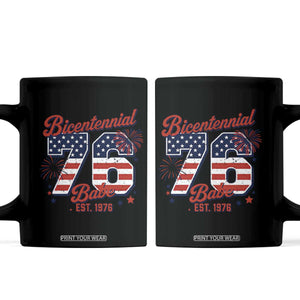 Retro Bicentennial Babe Est 1976 Coffee Mug 4th of July 50th Birthday Gift TS02 Black Print Your Wear