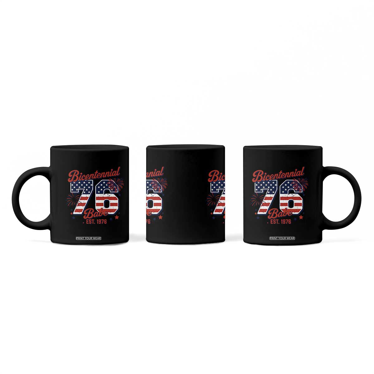 Retro Bicentennial Babe Est 1976 Coffee Mug 4th of July 50th Birthday Gift TS02 Print Your Wear