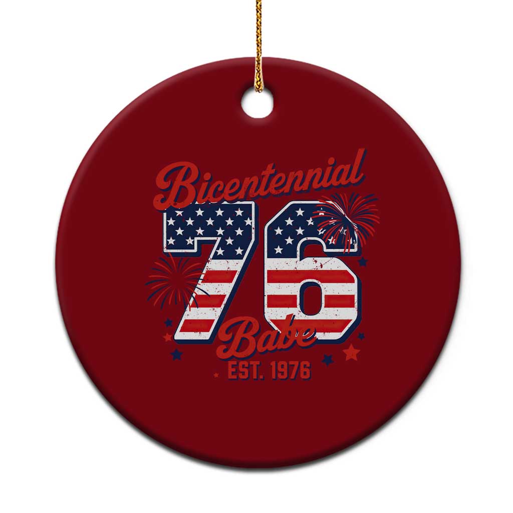 Retro Bicentennial Babe Est 1976 Ceramic Ornament 4th of July 50th Birthday Gift TS02 1pc Red Print Your Wear
