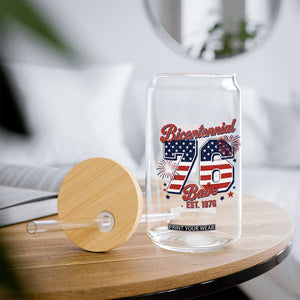 Retro Bicentennial Babe Est 1976 Glass Can 4th of July 50th Birthday Gift TS02 Print Your Wear