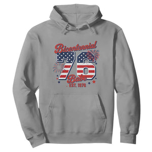 Retro Bicentennial Babe Est 1976 Hoodie 4th of July 50th Birthday Gift TS02 Sport Gray Print Your Wear