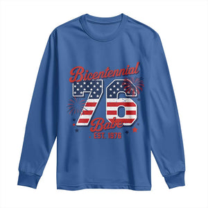 Retro Bicentennial Babe Est 1976 Long Sleeve Shirt 4th of July 50th Birthday Gift TS02 Royal Blue Print Your Wear