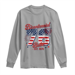 Retro Bicentennial Babe Est 1976 Long Sleeve Shirt 4th of July 50th Birthday Gift TS02 Sport Gray Print Your Wear