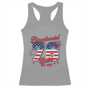 Retro Bicentennial Babe Est 1976 Racerback Tank Top 4th of July 50th Birthday Gift TS02 Sport Gray Print Your Wear