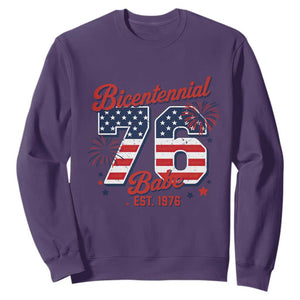 Retro Bicentennial Babe Est 1976 Sweatshirt 4th of July 50th Birthday Gift