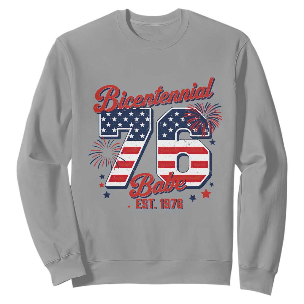 Retro Bicentennial Babe Est 1976 Sweatshirt 4th of July 50th Birthday Gift