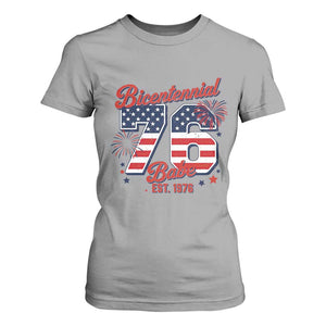 Retro Bicentennial Babe Est 1976 T Shirt For Women 4th of July 50th Birthday Gift