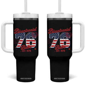 Retro Bicentennial Babe Est 1976 Tumbler With Handle 4th of July 50th Birthday Gift