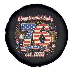 Patriotic Bicentennial Babe Est 1976 Spare Tire Cover Eagle Fireworks 50th Birthday TS02 Print Your Wear