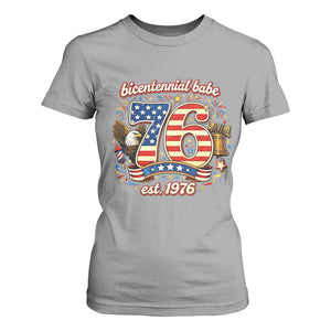 Patriotic Bicentennial Babe Est 1976 T Shirt For Women Eagle Fireworks 50th Birthday TS02 Sport Gray Print Your Wear