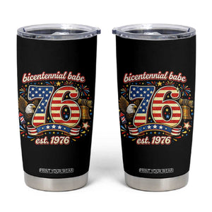 Patriotic Bicentennial Babe Est 1976 Tumbler Cup Eagle Fireworks 50th Birthday TS02 Black Print Your Wear