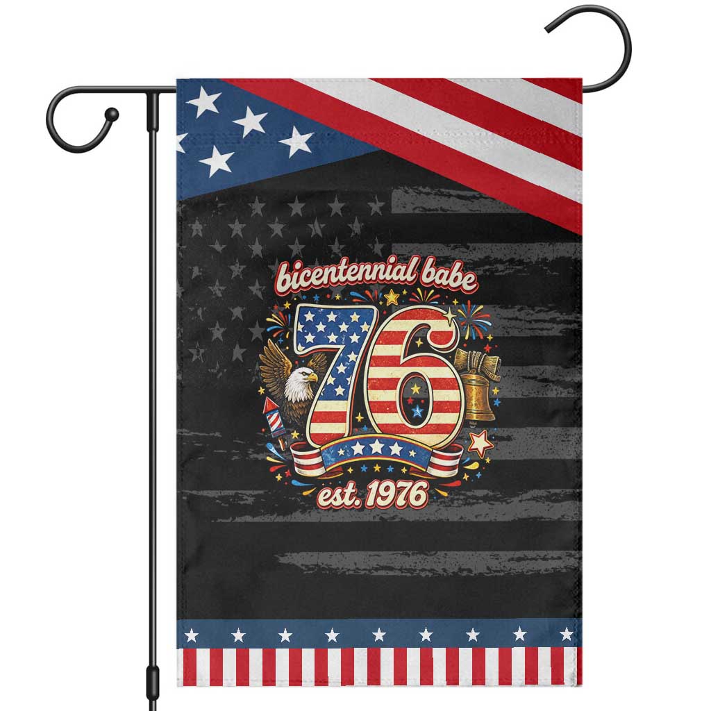 Bicentennial Babe Est 1976 Patriotic Garden Flag Eagle Fireworks 50th Birthday