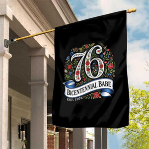 Vintage Floral Bicentennial Babe Est 1976 Garden Flag Elegant 50th Birthday