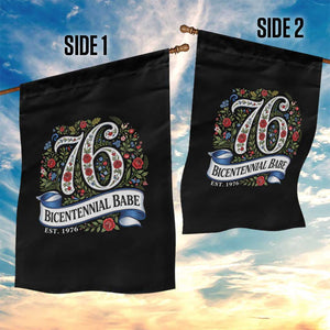 Vintage Floral Bicentennial Babe Est 1976 Garden Flag Elegant 50th Birthday