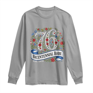 Vintage Floral Bicentennial Babe Est 1976 Long Sleeve Shirt Elegant 50th Birthday TS02 Sport Gray Print Your Wear