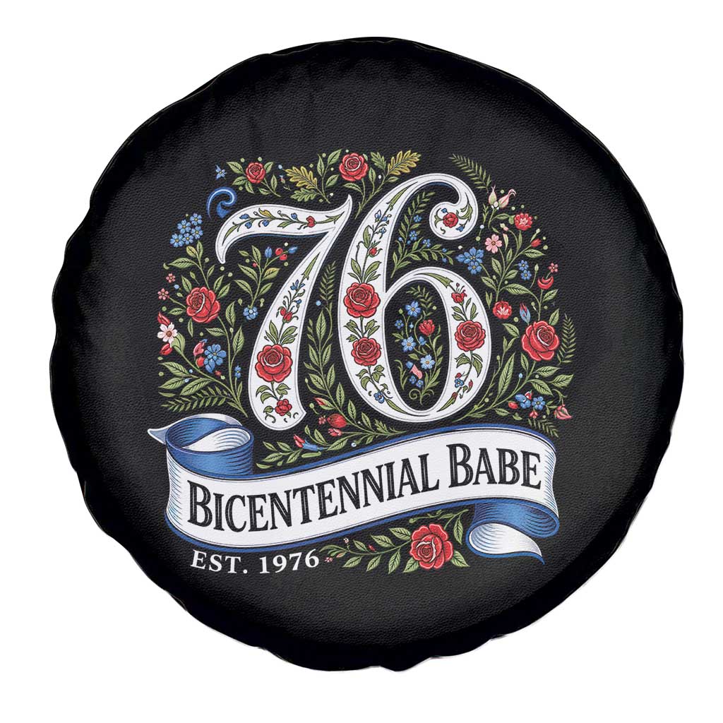 Vintage Floral Bicentennial Babe Est 1976 Spare Tire Cover Elegant 50th Birthday TS02 Print Your Wear