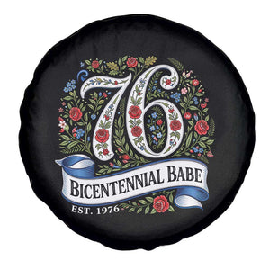 Vintage Floral Bicentennial Babe Est 1976 Spare Tire Cover Elegant 50th Birthday TS02 Print Your Wear