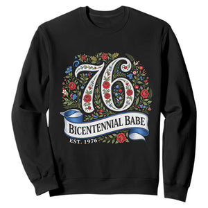 Vintage Floral Bicentennial Babe Est 1976 Sweatshirt Elegant 50th Birthday