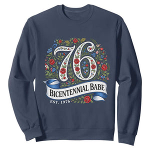 Vintage Floral Bicentennial Babe Est 1976 Sweatshirt Elegant 50th Birthday