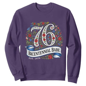 Vintage Floral Bicentennial Babe Est 1976 Sweatshirt Elegant 50th Birthday
