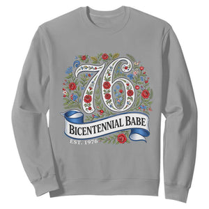 Vintage Floral Bicentennial Babe Est 1976 Sweatshirt Elegant 50th Birthday