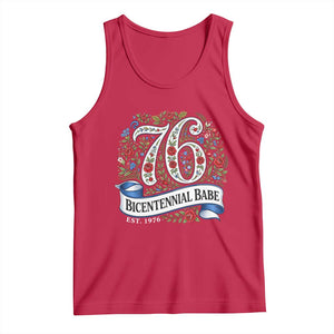 Vintage Floral Bicentennial Babe Est 1976 Tank Top Elegant 50th Birthday TS02 Red Print Your Wear