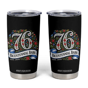 Vintage Floral Bicentennial Babe Est 1976 Tumbler Cup Elegant 50th Birthday TS02 Black Print Your Wear
