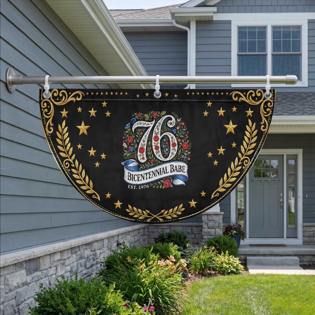 Vintage Floral Bicentennial Babe Est 1976 Patriotic Fan Flag Elegant 50th Birthday
