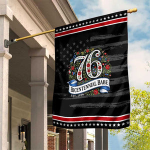 Vintage Floral Bicentennial Babe Est 1976 Patriotic Garden Flag Elegant 50th Birthday