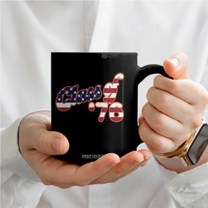 Patriotic Class of 76 Retro American Flag Script Coffee Mug Graduation Birthday Milestone